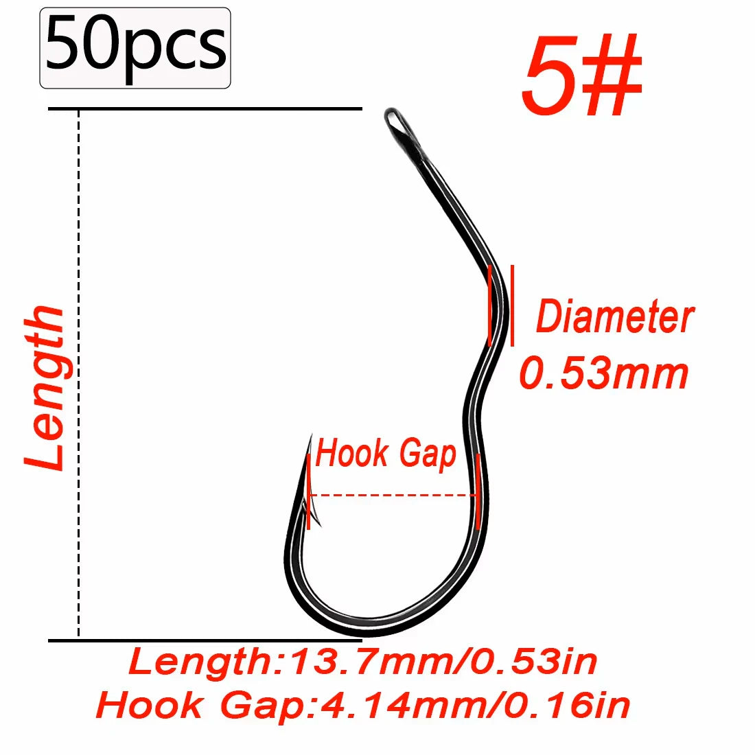 Auto Flip Fishing Hook 50pcs — High Carbon Steel Sharp Barbed Hooks