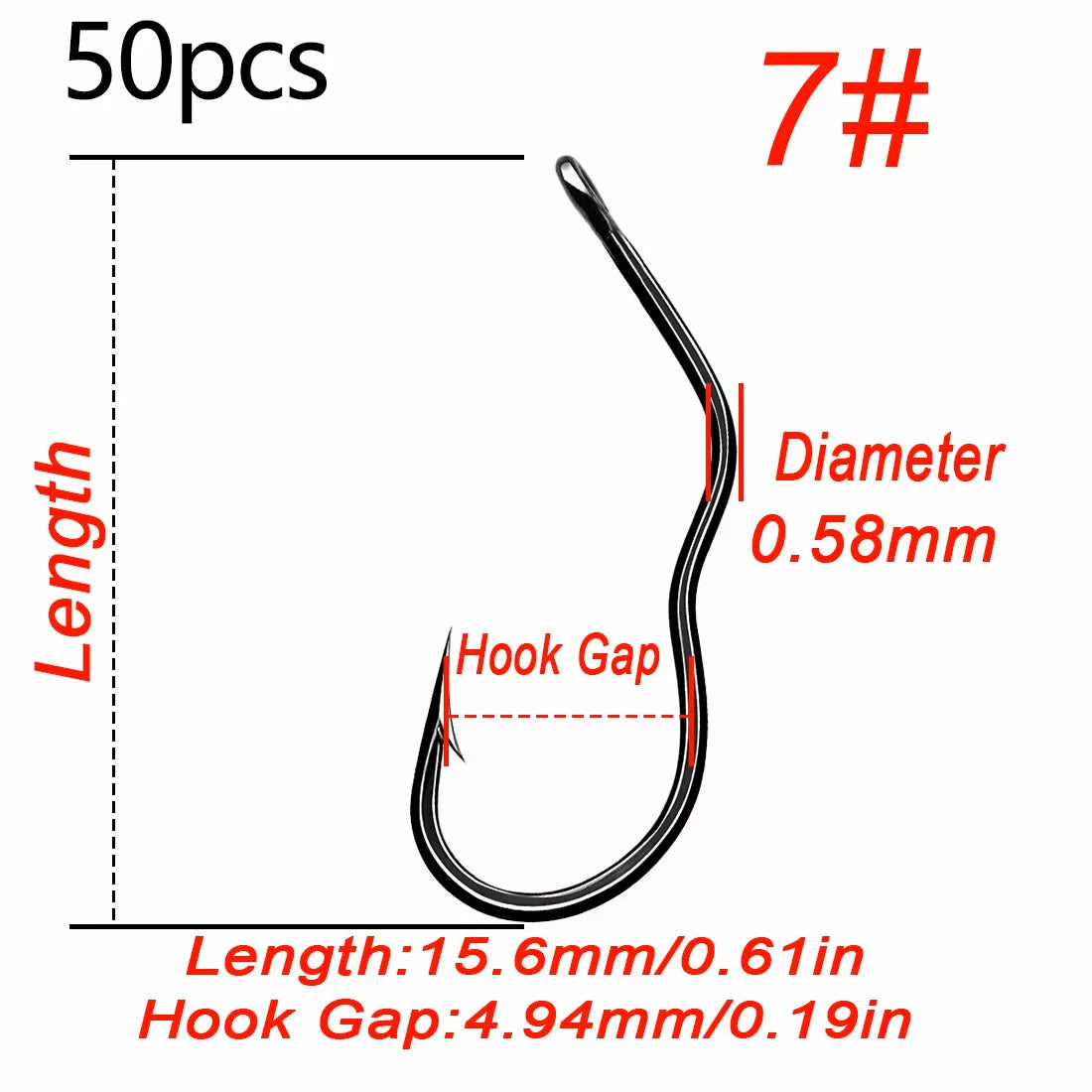 Auto Flip Fishing Hook 50pcs — High Carbon Steel Sharp Barbed Hooks
