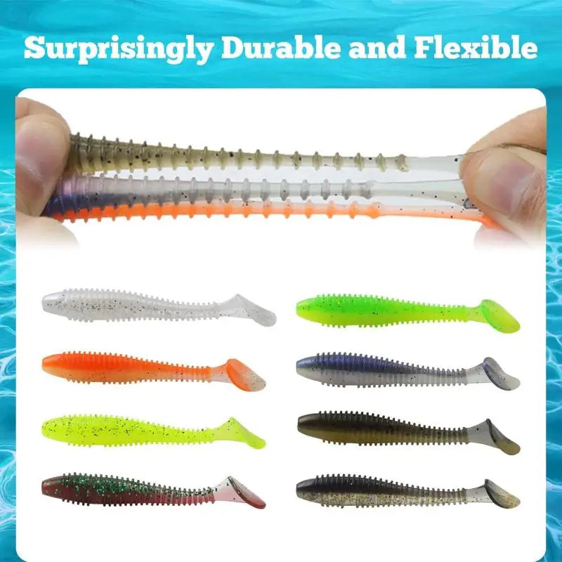 Soft Silicone Fishing Lure Kit — Worms, Craws & Jig Heads Set (15–50pcs)